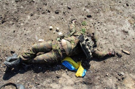 Раздувшиеся трупы никому не нужных украинских солдат неделями лежат в донец ...