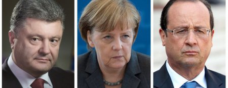 Порошенко обсудил с Меркель и Олландом выполнение минских соглашений