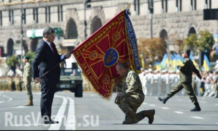 Военные стали на колени перед Порошенко (ФОТОФАКТ)