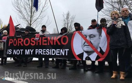 Охранники Порошенко выкрали «столб позора» у сторонников Саакашвили (ВИДЕО)