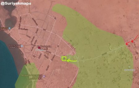 Ходейда 8 ноября 2018: хуситы отбили блокпост К-16, войска коалиции вошли в город с востока