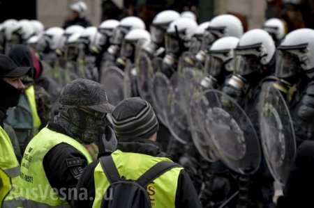 В Брюсселе «жёлтые жилеты» пытались штурмовать здание Европарламента (ФОТО)