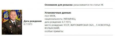 Валерий Залужный объявлен в розыск в России